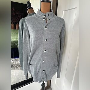 Oscar de la Renta Gray Knit Button Cardigan Sweater Women’s Large